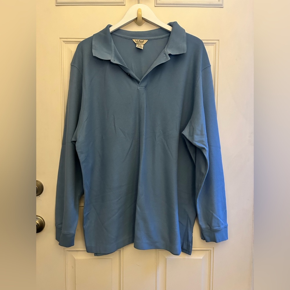 L.L. Bean Men's Sky Blue Long Sleeve Polo